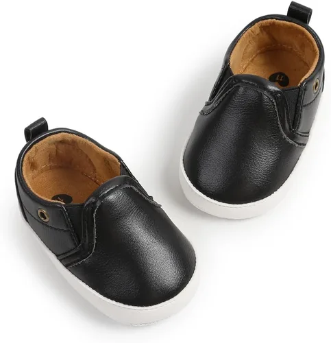 Vista 4 de Zapatos para bebés niños y niñas, suela suave, mocasines Oxford, zapatos de cuna para recién nacidos, zapatos antideslizantes para uniforme de boda