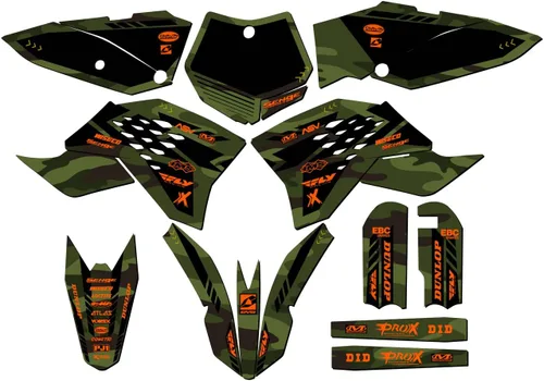 Vista 5 de Kit de base gráfica SX 65 Apache Green Senge 2009-2015 compatible con KTM