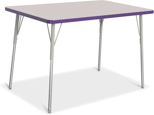 Vista 56 de Berries Mesa rectangular para actividades, altura A, Gris/Negro/Negro, 1