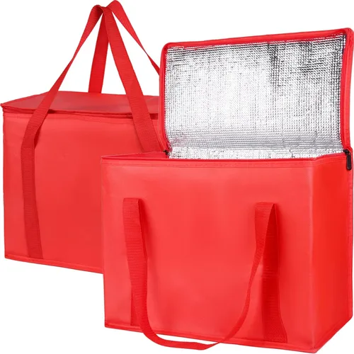 Vista 39 de Bodaon Bolsa de entrega de pizza aislada, 20" x 20" x 8" bolsas calentadoras de pizza para mantener caliente, bolsa aislada para entrega de Negro