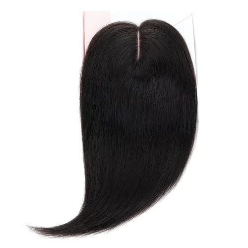 Vista 6 de Rich Choices Toppers de cabello humano real para mujer, sin flequillo, base de seda, clip, extensiones Remy para mujeres con cabello delgado, 14