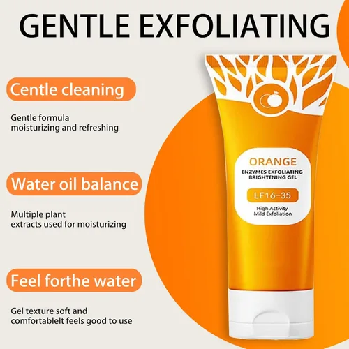 Vista 5 de Gel exfoliante naranja para cara y cuerpo, exfoliante de naranja 2026, limpieza profunda de poros, elimina puntos negros, hidrata la piel para todo