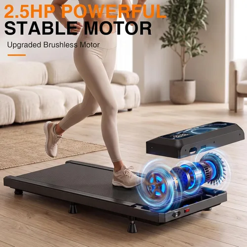 Vista 6 de Walking with Incline Pad and Handle Bar, 2.5HP Low Noise Treadmill, 270lbs Remote Control, 3 in 1 Mini Walking Machine, Walking with Incline Mat