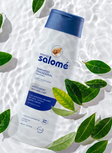 Vista 4 de Champú María Salomé 13.5 fl oz - Anticaída y estimula el Crecimiento. Sin Sal, Sin Parabenos