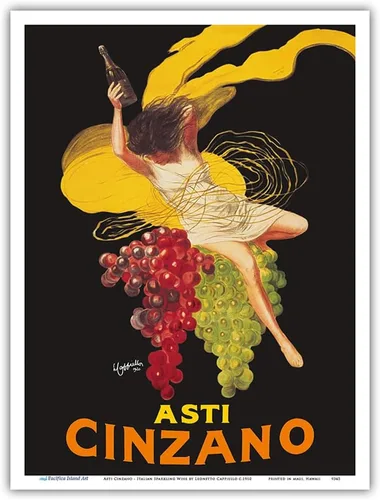 Vista 9 de Asti Cinzano - Asti Spumante - Vino blanco espumoso italiano - Póster publicitario vintage por Leonetto Cappiello c.1910 - Impresión artística