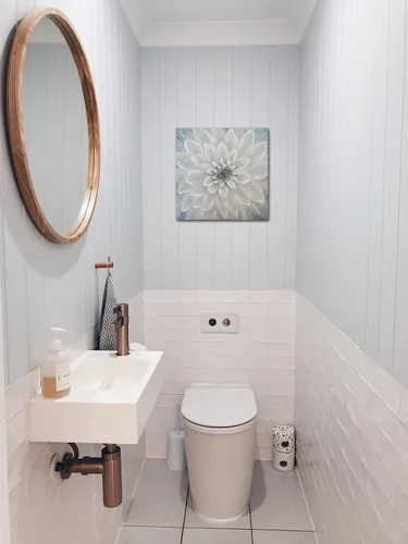 Vista 6 de Waowumar Lienzo decorativo de flores para pared, diseño de dalia azul y gris, pintura contemporánea con textura floral para decoración