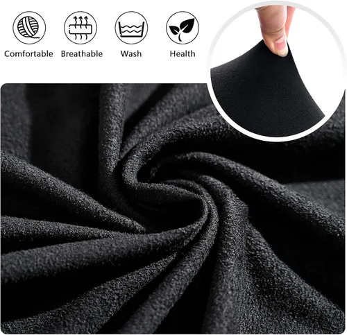 Vista 4 de ele ELEOPTION Fundas grandes de terciopelo y elastano para silla, fundas protectoras suaves y elásticas para silla, extraíbles y lavables para Negro
