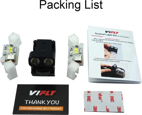 Vista 6 de Kit de luces de búsqueda para DJI Avata 2, sistema de foco táctico para drones de vuelo nocturno y navegación interior VIFLYRC Spotlight System