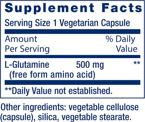 Vista 3 de Life Extension L-Glutamina, 500 mg de L-glutamina, aminoácido, apoya la salud muscular y la salud inmune, sin gluten, sin OMG, 100 cápsulas