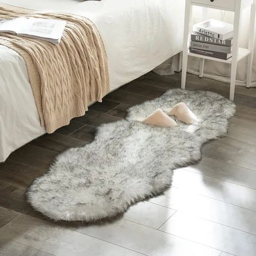 Vista 44 de MIULEE Alfombra de Área de Lujo Súper Suave y Esponjosa de Piel Sintética Rectangular Alfombra Decorativa de Felpa Shaggy para Mesita de Noche Sofá