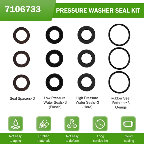 Vista 3 de 7106733 Kit de sello de hidrolavadora para Simpson AAA 53BRD35/38/40, para DeWalt Delco Cub Cadet