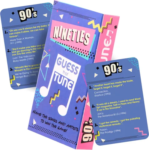 Vista 8 de Boxer Gifts Juegos de cartas musicales de los años ochenta para adultos y familias Letras de canciones Noche de juegos - Nombre de la canción