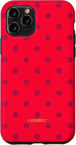 Vista 29 de Carcasa para iPhone 17 con diseño de lunares de sandía rojos