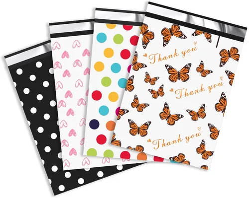 Vista 17 de JinRuiKJ Paquete de 25 sobres de polietileno con estampado de leopardo negro, 10x13, bolsas de envío para ropa, bolsas de correo autoadhesivas