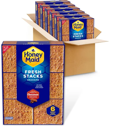 Vista 17 de HONEY MAID Fresh Stacks Chocolate Graham Crackers, aperitivos de viaje a granel, 6 cajas (36 paquetes de aperitivos múltiples)
