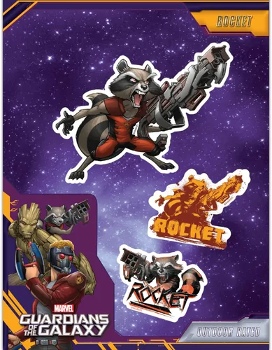 Vista 8 de Marvel Guardianes de la Galaxia Groot Calcomanías – Juego de 3 calcomanías de vinilo para coche, laptop, computadora, monopatín, calcomanías
