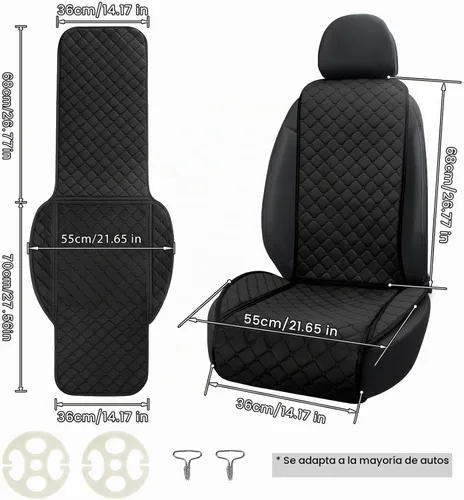 Vista 2 de surpassme Fundas de Asiento de Coche Cómodas Fundas de Asiento Delantero Universales para Accesorios de Automóvil, Fundas Interiores Acolchadas