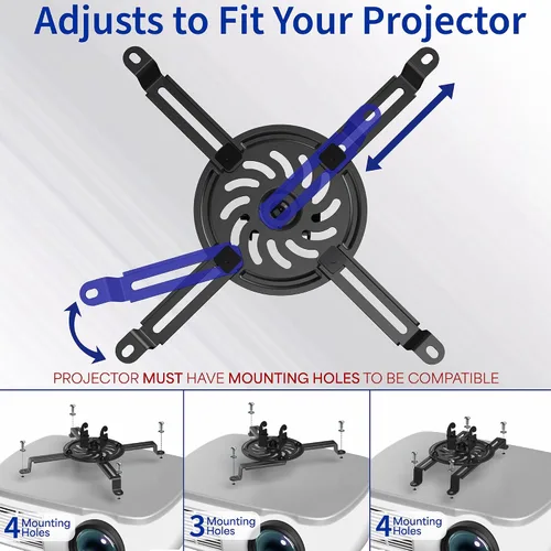 Vista 3 de VIVO Soporte de proyector de techo extensible, proyección ajustable en altura, rango de montaje de hasta 12.5 pulgadas con rango de mini proyector