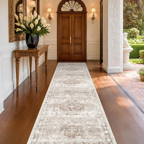 Vista 65 de Hazo Haus – Alfombra pequeña para entrada, cocina o baño, antideslizante con base de goma, resistente a las manchas y a la decoloración, diseño