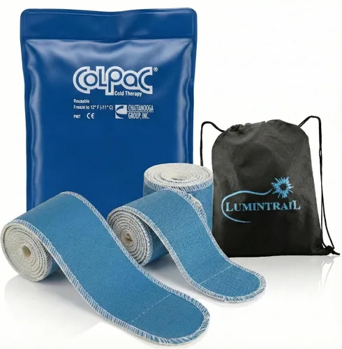 Vista 13 de Chattanooga ColPac, paquete de hielo de gel reutilizable para terapia de frío, 6.5 x 11 pulgadas, paquete de 2 unidades, poliuretano negro, con una
