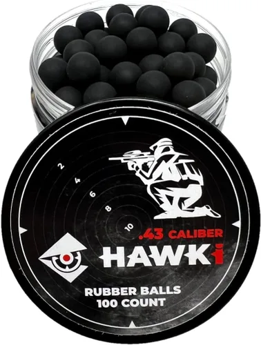 Vista 8 de Hawki - Pelotas de goma reutilizables de 0.50 o .43 cali, bolas de goma suave, menos letales para pistolas de paintball
