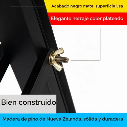 Vista 3 de MEEDEN Caballete resistente negro: caballete de arte de madera para pintar