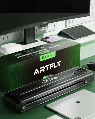 Vista 2 de ARTFLY Impresora de plantillas de transferencia de tatuajes – Máquina de transferencia térmica profesional Bluetooth/USB-C de 203 DPI, batería de 18