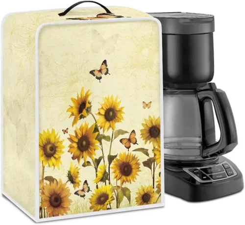 Vista 14 de Mumeson Funda para cafetera de girasol, extra grande, ligera, con asa, cubierta para máquina de café, tostadora, cubierta a prueba de polvo