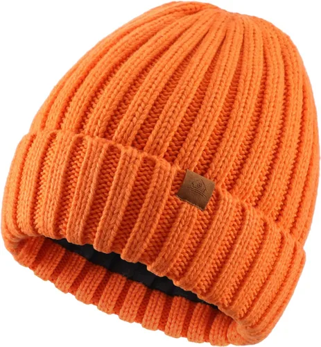Vista 10 de Home Prefer Gorro de invierno para hombre, con forro polar de lana, gorro de punto cálido Verde militar