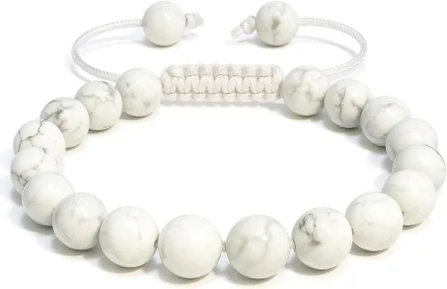 Vista 78 de Adjustable Crystal Bracelet – Gemstone Bead Bracelet with Adjustable Macrame String – Chic Gemstone Bracelet for Men and Women – 8mm Round Healing