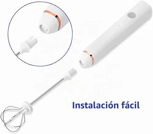 Vista 5 de Espumador de leche, espumador de leche eléctrico recargable de mano, 3 carga USB ajustable, se puede utilizar para bebidas de proteína de café a