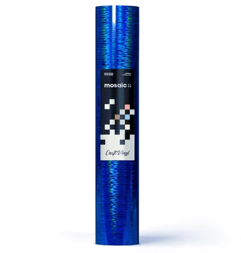 Vista 2 de VViViD Mosaic+ Vinilo para manualidades (holográfico cepillado azul, 1 x 5 pies)