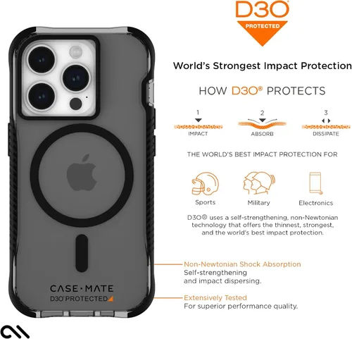 Vista 9 de Case-Mate Funda rígida para iPhone 15 Pro de 6.1 pulgadas, protección contra caídas D3O de 16 pies, compatible con MagSafe, funda magnética