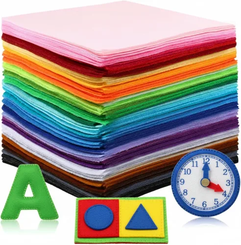 Vista 19 de Moukeren 460 piezas, hojas de fieltro de 4 x 4 pulgadas, paquete grande, 1 mm de grosor, tela de fieltro suave, 20 colores surtidos
