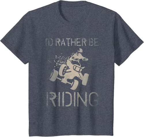 Vista 67 de Camiseta gráfica I'd Rather Be Riding ATV Quad Racing Rider de 4 ruedas, Negro
