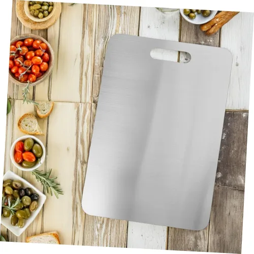 Vista 7 de 3pcs Stainless Steel Cutting Board Set with Double Sided Design and Thickened Construction, Non-slip Kitchen Chopping Boards for Meat, Vegetables