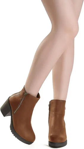 Vista 6 de DREAM PAIRS - Botines para mujer, de invierno y tacón bajo grueso
