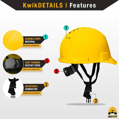 Vista 7 de KwikSafety BIG KAHUNA - Chaleco de seguridad [amarillo, 2XL] + paquete de casco de tortuga amarillo