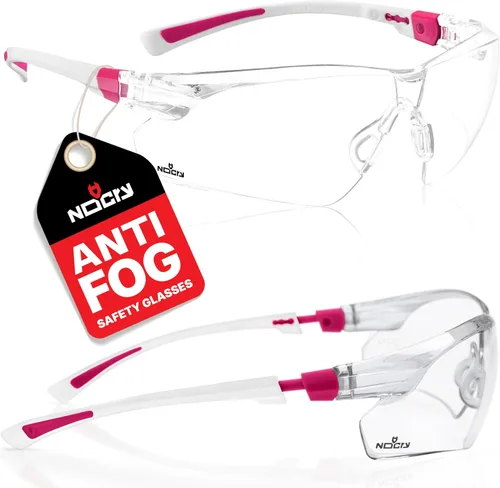 Vista 14 de NoCry Gafas de Tiro Transparentes para Hombres con Lentes Envolventes Antivaho y Resistentes a los Arañazos — Anteojos de Seguridad ANSI Z87