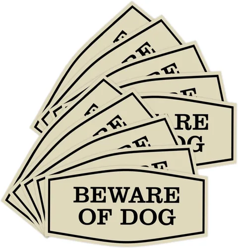 Vista 36 de All Quality Fancy Beware of Dog Letrero Material duradero Señales de seguridad para el hogar Fácil de instalar (negro/oro), mediano, 1 paquete