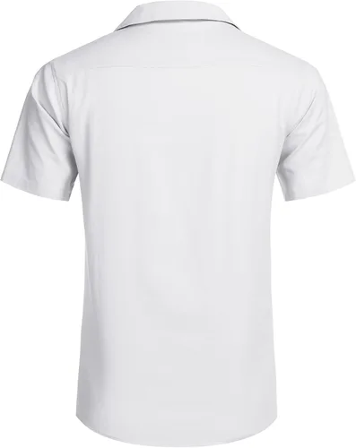 Vista 4 de COOFANDY - Camisas hawaianas de algodón y lino florales tropicales con botones para hombre
