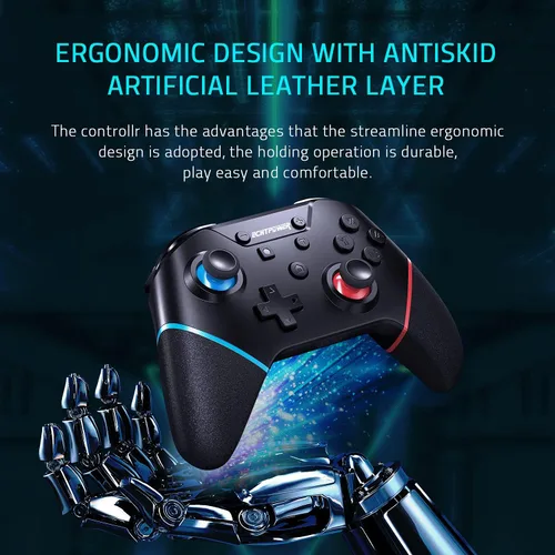 Vista 4 de Controlador Switch Pro para Nintendo SwitchSwitch LiteSwitch Oled controlador inalámbrico ECHTPower con botones personalizados turbo vibración