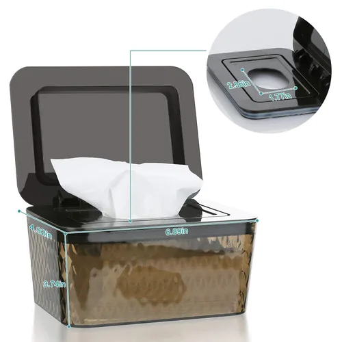 Vista 2 de Dispensador de toallitas Whiidoom, Soporte para toallitas de una mano para bebé y adulto, contenedor de toallitas con diseño de sello para baño