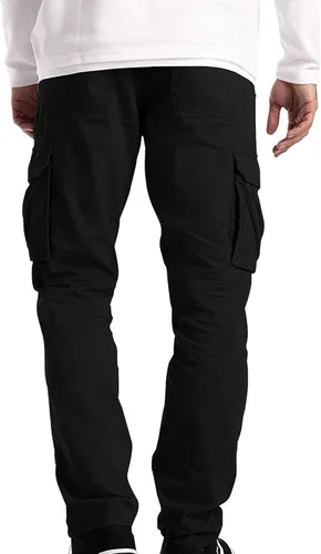 Vista 5 de Pantalones cargo grandes y altos para hombre, pantalones holgados de pierna recta, pantalones de senderismo para viajes al aire libre, pantalones