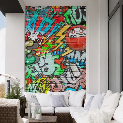 Vista 69 de SIGNFORD - Papel tapiz de colorido diseño de graffiti, removible para dormitorio o sala de estar, 66 x 96 pulgadas Graffiti1-2001-y09