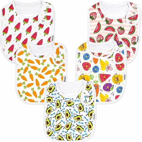 Vista 29 de KiddyStar Organic Cotton Baby Drool Bibs Soft, Adjustable, Absorbent, Unisex Teething Bandana Bibs for Babies
