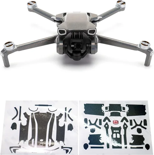 Vista 10 de WRAPGRADE Pegatinas de piel compatibles con DJI Mini 3 Unidad principal (verde militar)