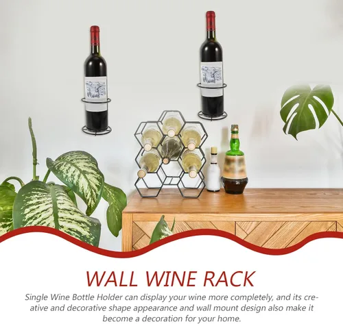 Vista 4 de Luxshiny Estante de pared para vino, soporte de vino de metal, estante de exhibición de cerveza, botellas, organizador colgante de bebidas