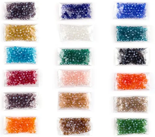 Vista 6 de LONGWIN Lote de 1800 cuentas de cristal de bicono de 0.157 in de cuentas de cristal de joyería para proyectos de bricolaje, pulseras, collares