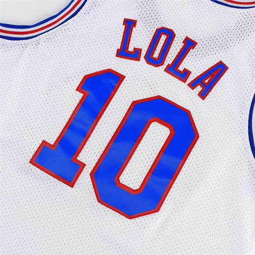 Vista 3 de Camiseta de baloncesto para hombre, diseño de Bugs #1Lola, #10, camiseta deportiva de película espacial, color blanco, XS-XXL